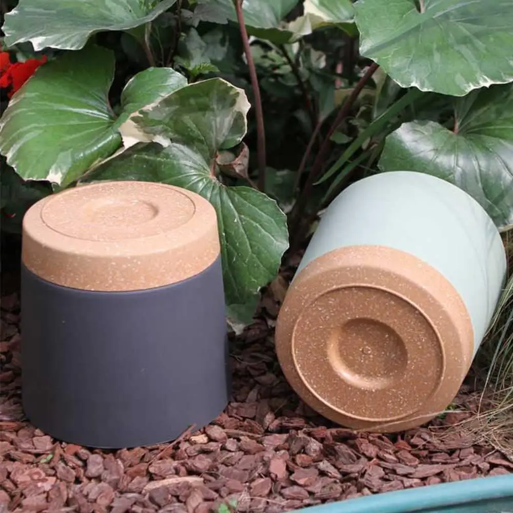 Blumentopf Weiß groß mit Untersetzer, zweifarbig – Bild 2