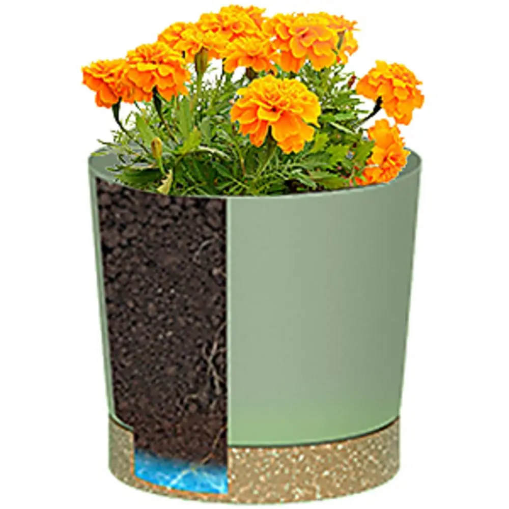Blumentopf Weiß groß mit Untersetzer, zweifarbig – Bild 3