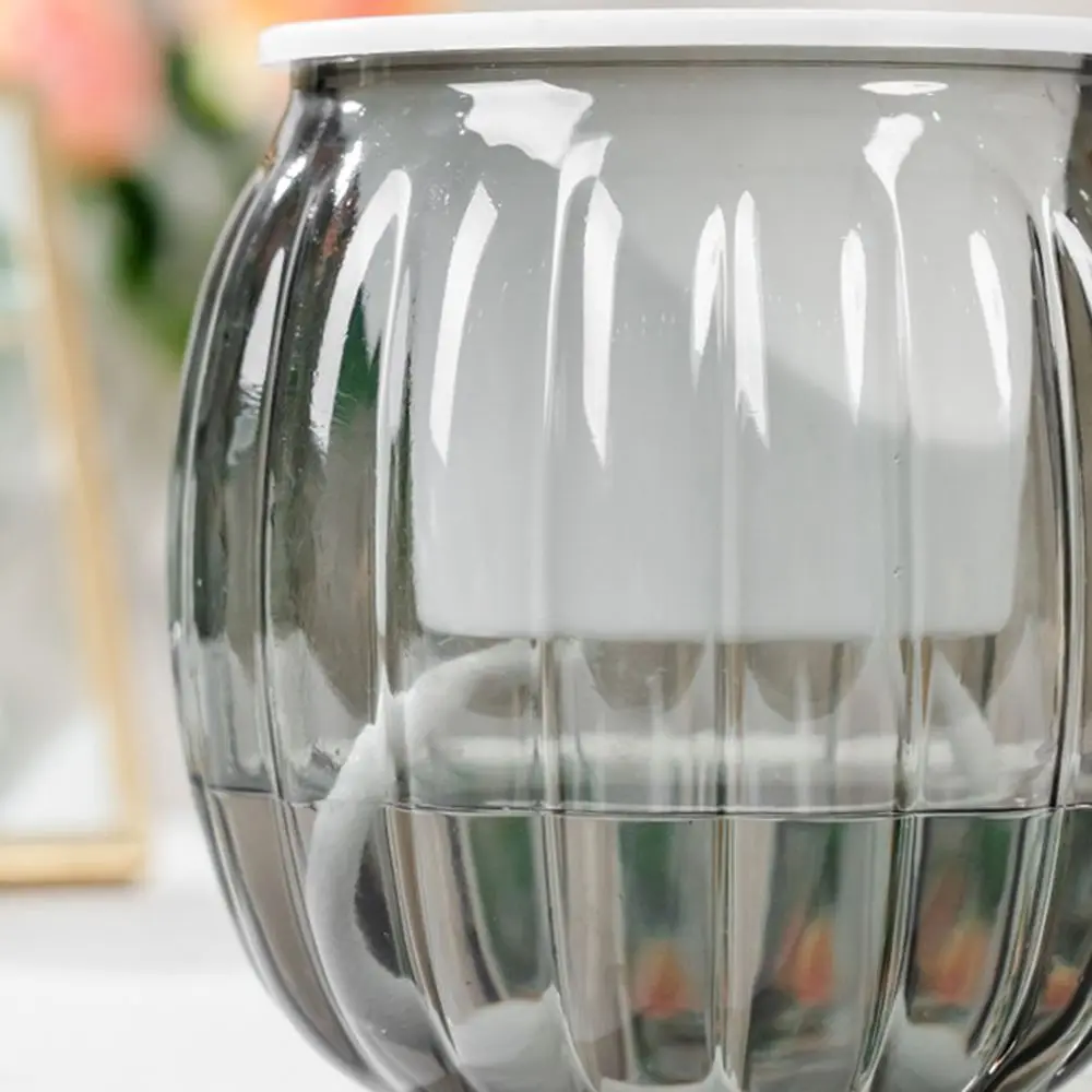 Blumentopf transparent, gerippt und bauchig – Bild 3