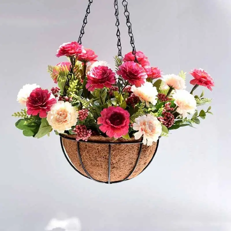 Hängender Blumentopf 25 cm als Pflanzkorb mit Kette – Bild 3