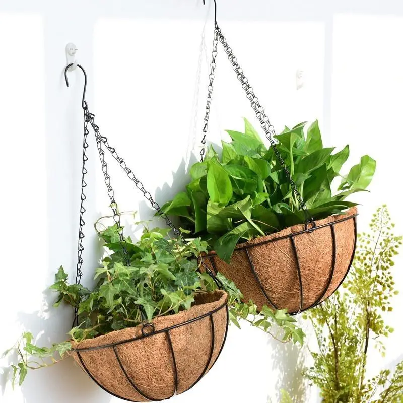 Hängender Blumentopf 25 cm als Pflanzkorb mit Kette – Bild 4