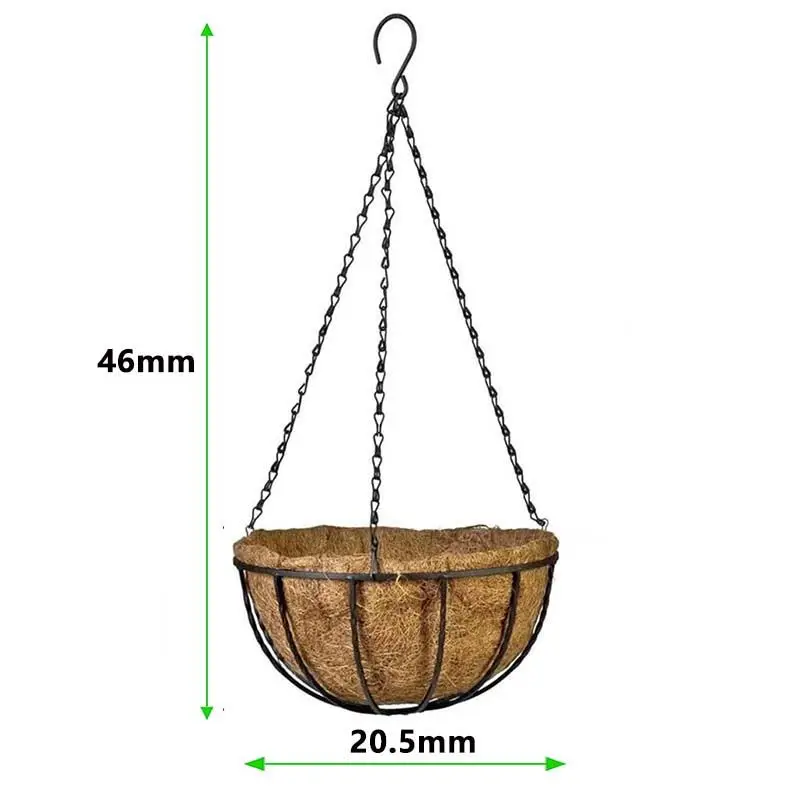 Hängender Blumentopf 25 cm als Pflanzkorb mit Kette – Braun