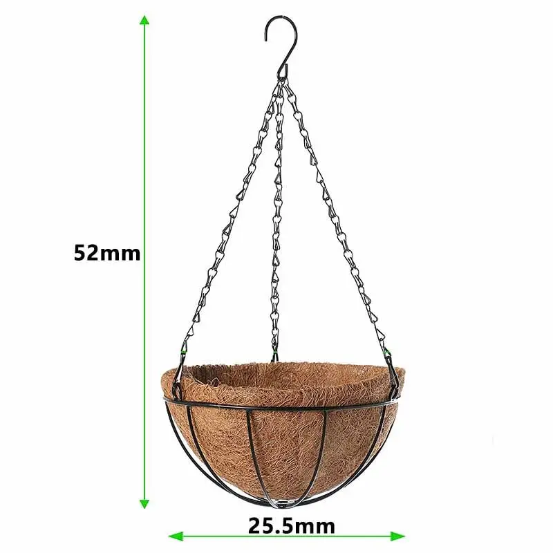 Hängender Blumentopf 25 cm als Pflanzkorb mit Kette – Braun