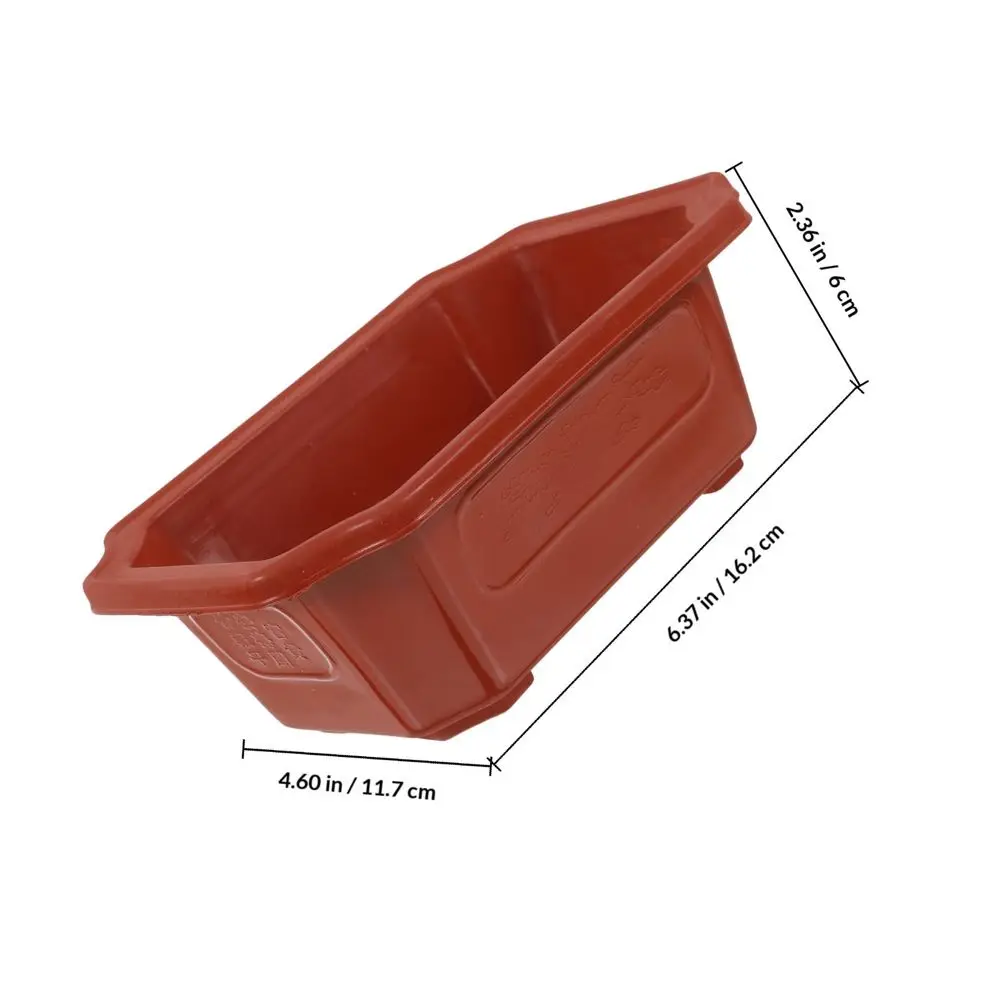 Pflanzgefäß rechteckig mit Zierrand, 12 und 14 cm – Braun