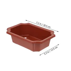 Pflanzgefäß rechteckig mit Zierrand, 12 und 14 cm – Braun