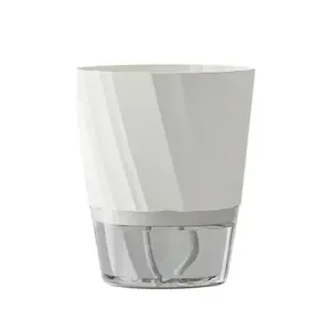 Blumentopf rund mit durchsichtigem Wasserbehälter, 12 bis 20 cm – Weiß