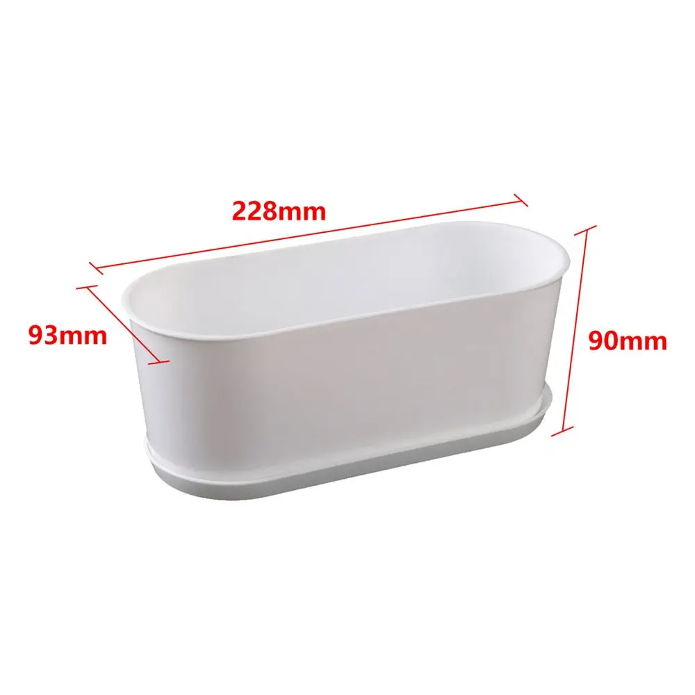 Blumentopf Outdoor mit Untersetzer in verschiedenen Formen – Weiß – oval