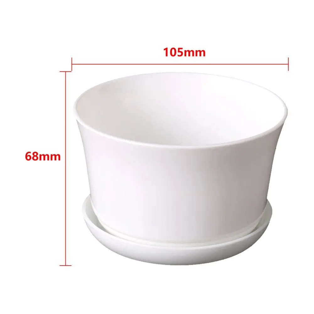 Blumentopf Outdoor mit Untersetzer in verschiedenen Formen – Weiß – flach