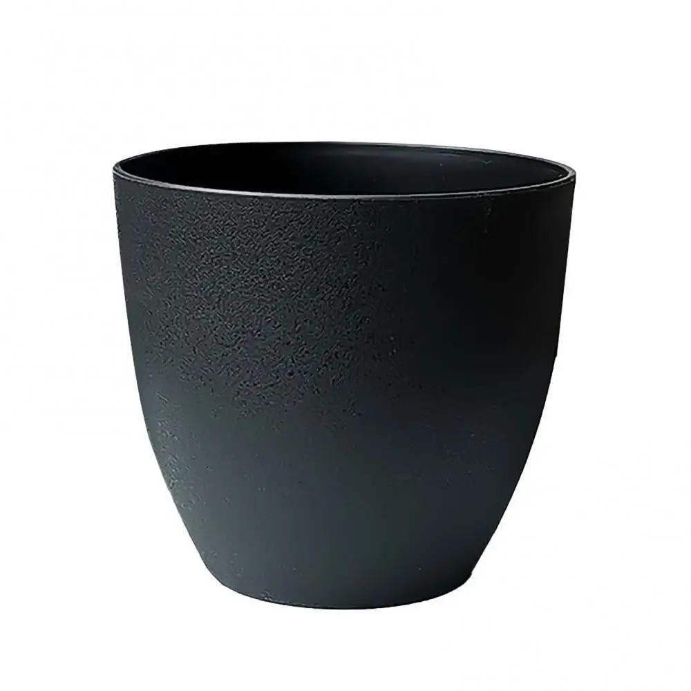 Blumentopf rund, Steinoptik gesprenkelt, 16 und 18 cm – Schwarz
