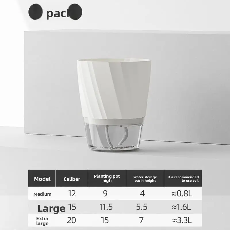 Indoor Blumentopf weiß mit transparentem Unterteil – Weiß