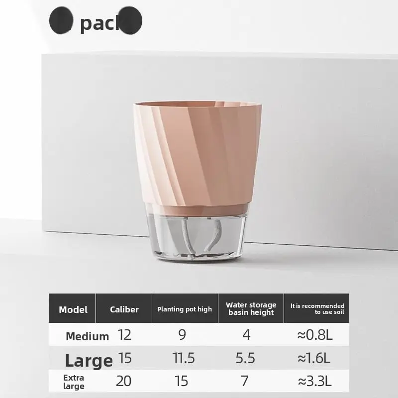 Indoor Blumentopf weiß mit transparentem Unterteil – Rosa